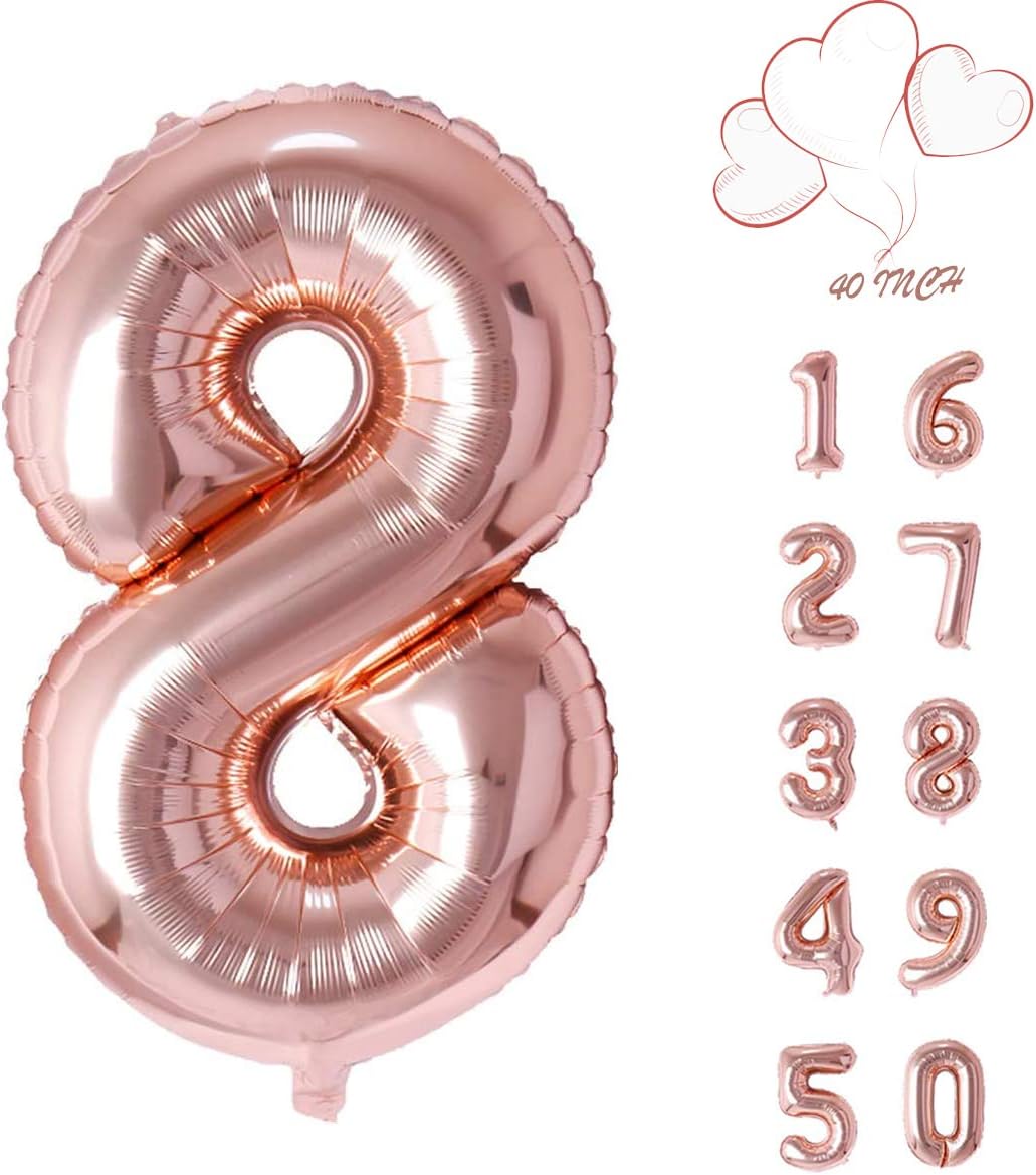 バルーン 0 9 誕生日 数字 風船 ナンバー 90cm 数字バルーン ゴム風船 パーティー飾りにローズゴールド 8 最大85 オフ