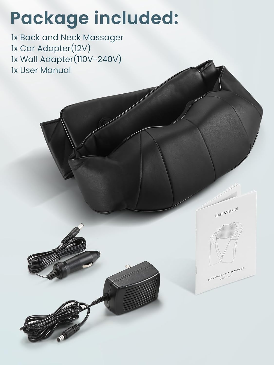 Masajeador de Cuello y Hombros, Shiatsu Masajeador Cervical Eléctrico con Función de Calor, Masajeador Espalda de 3 Posiciones Ajustables, para Relajación de Fatiga el Hogar y la Oficina