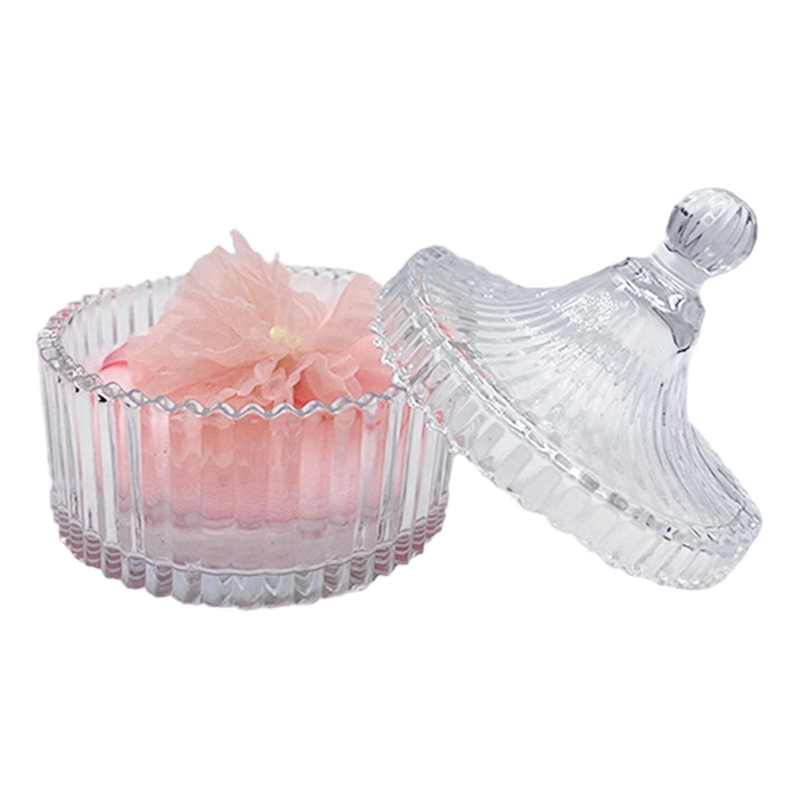 Elnwnnkc Decorative Flower Oriented Glass Cosmetic Jar with Recyclable Powder Breath for Gentle Application Double Partial Makeup Breath Planner