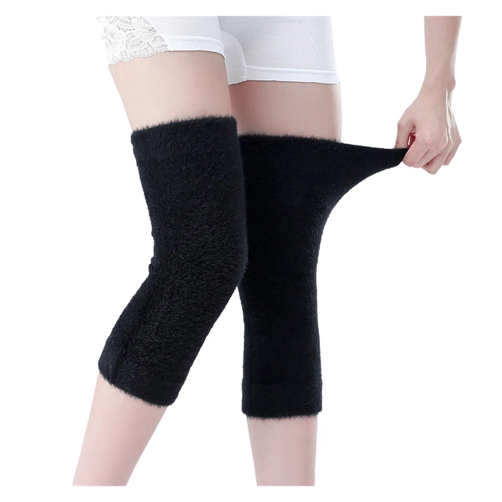 MRKU Genouillères de Sport antidérapantes, Manchons de Maintien et de Protection Contre Le Froid pour l'hiver, doublés en Polaire, pour Hommes et Femmes.