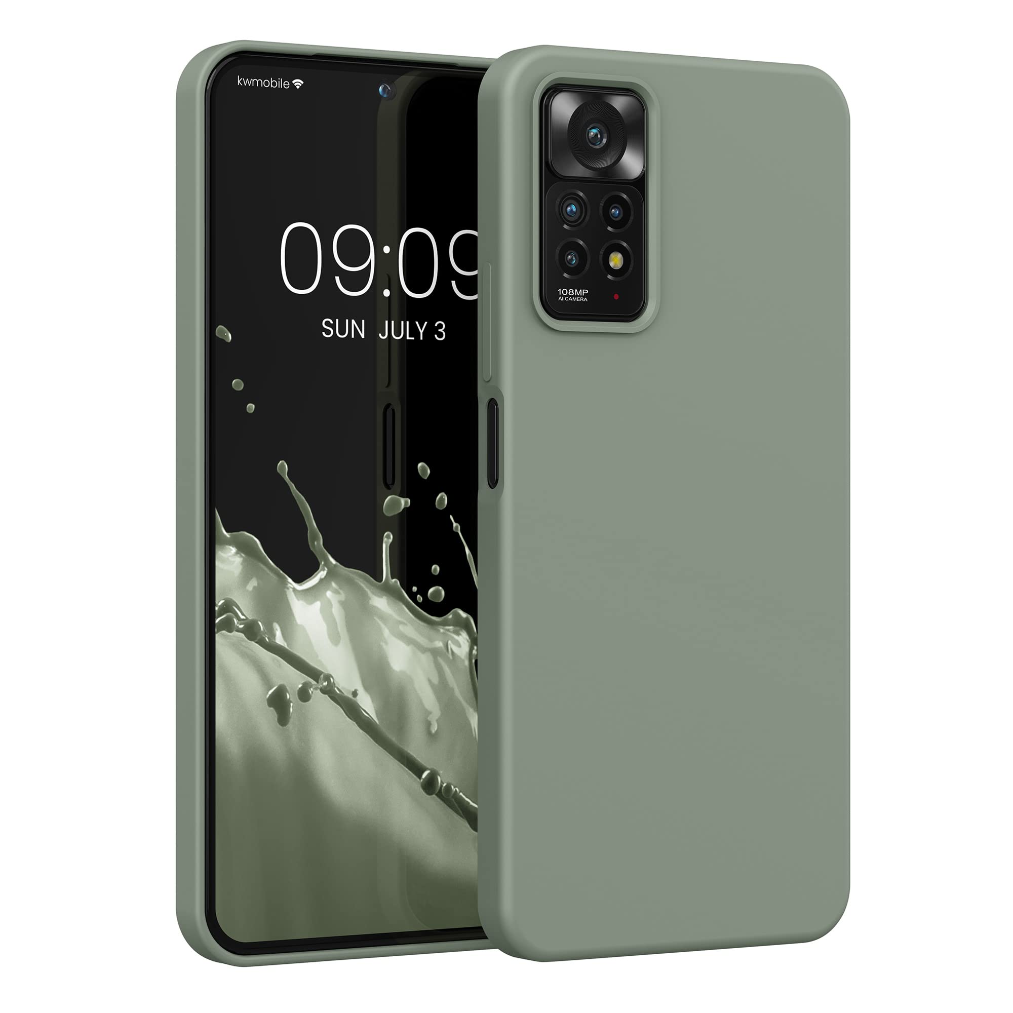 kwmobile Handyhülle Silikon für Xiaomi Redmi Note 11 Pro / Note 11 Pro (5G) / Note 12 Pro (4G) – Graugrün