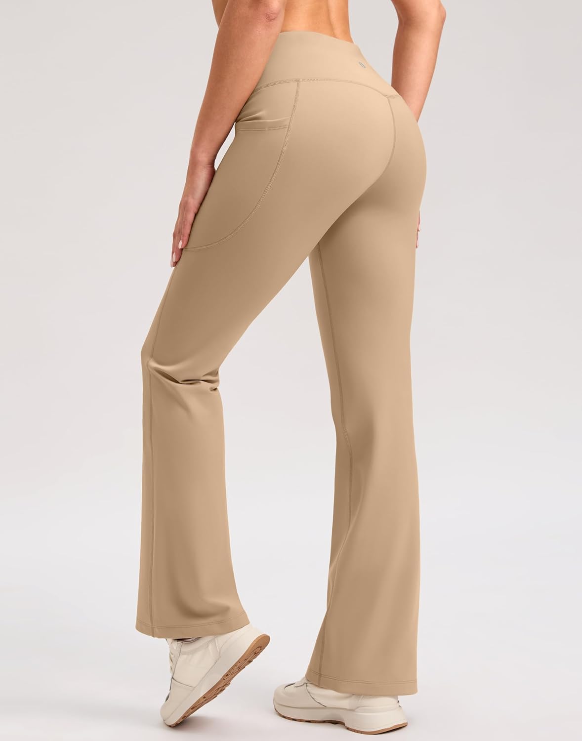 SANTINY Fleece Lined Flare Leggings Women 28.5/30.5/32 Water Resistant Winter Bell Bottom Hiking Yoga Pants with Pockets - Image 2