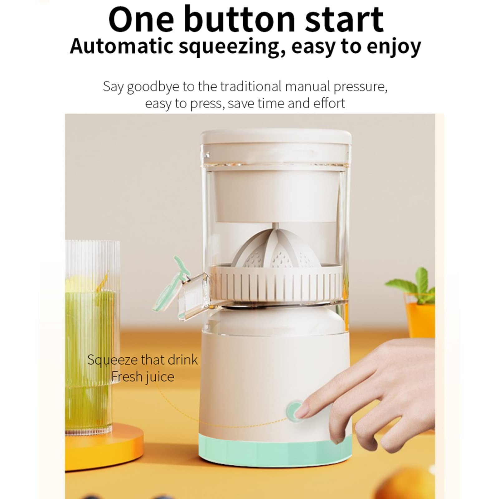 Exprimidor portátil, licuadora USB, exprimidor de limón y naranja, máquina recargable, taza de jugo para el hogar, exprimidor multifuncional inalámbrico de 45W