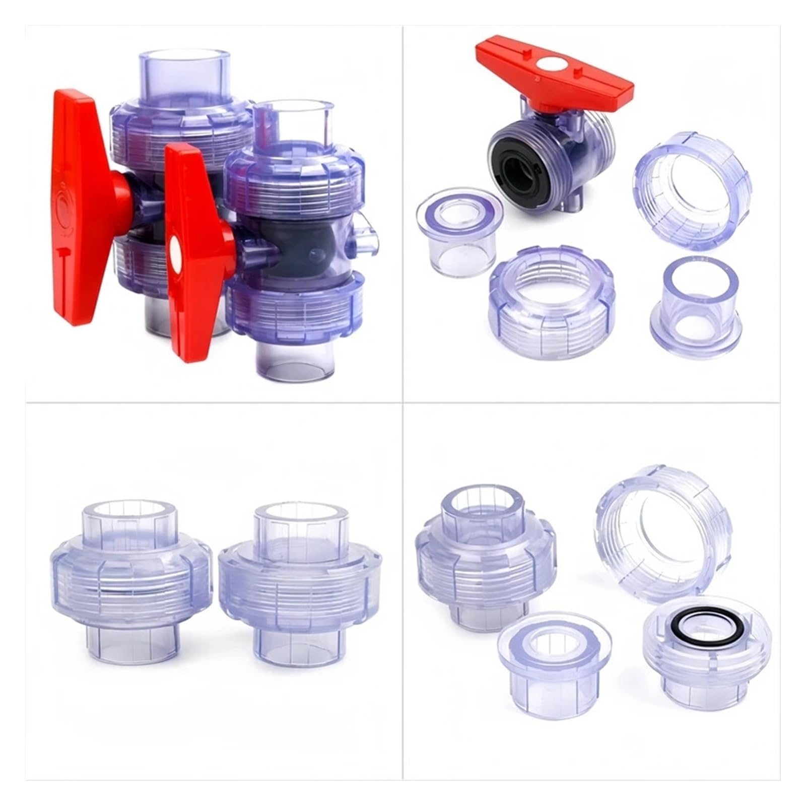 20~63mm Blu Trasparente UPVC Connettori for tubi Acquario Serbatoio di pesce Tubo drenaggio Raccordi rapidi irrigazione da giardino Valvola comune Adatto per tubi da piscina(Cross,50mm (1PC))