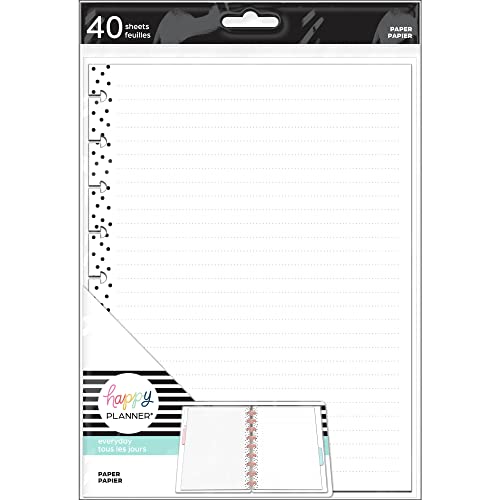 Papel de relleno clásico de puntos de 7 x 9-1/4 pulgadas para Happy Planner, 40 hojas