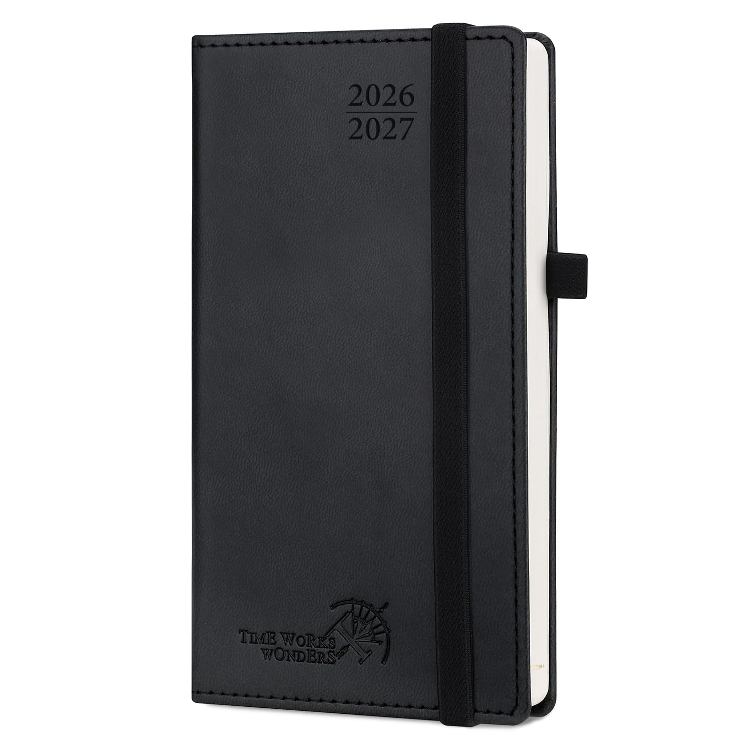 POPRUN Pocket Planner 2026-2027, Slim Size-3.5" x 6.5", 17 Month (Aug 2026 - Dec 2027) Academic Pocket Calendar for Purse, Small Weekly Appointment Book with Vegan Leather Hardcover - Black-image-11