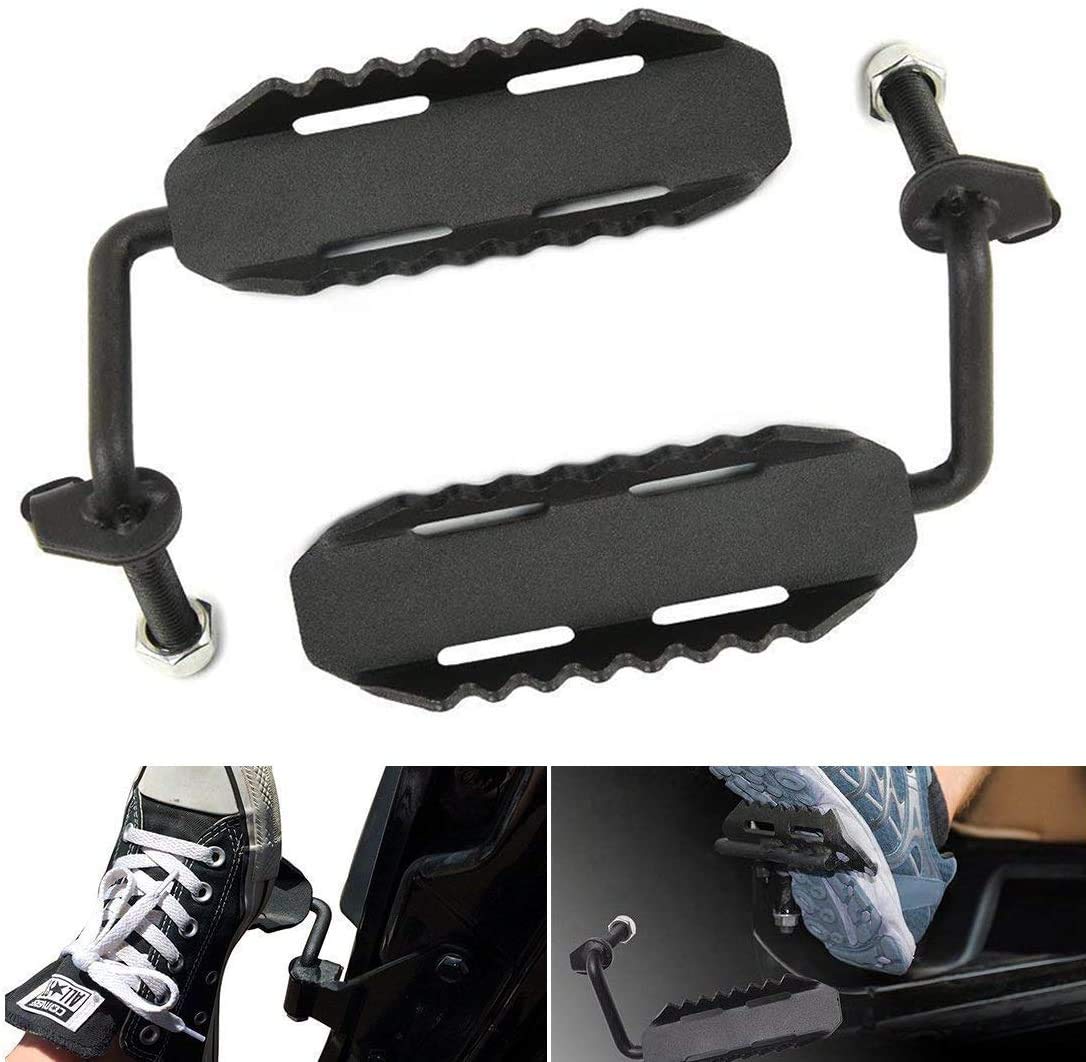Hooke Road Wrangler JK Foot Pegs Doors Off Hinge Foot Rest Pedal Compatible with Jeep JK Wrangler & Unlimited 07-18
