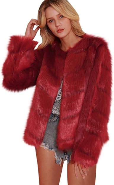 fluffy red coat