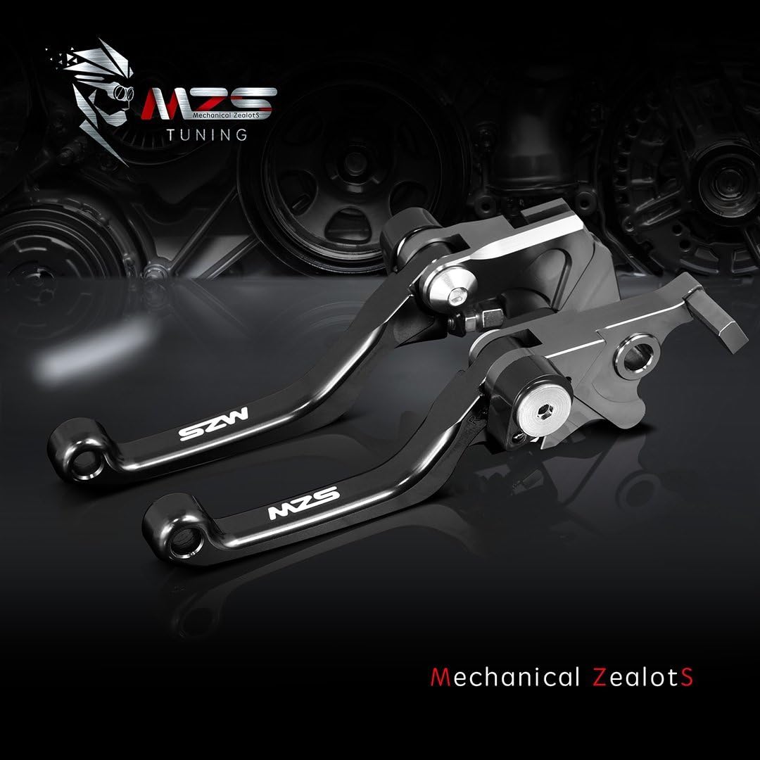 MZS Black Dirt Bike and ATV Brake Clutch Levers Dirt Bike Foot Pegs, Motocross Footpeg MX Footrest Rest Compatible with TW200 XT225 XT250