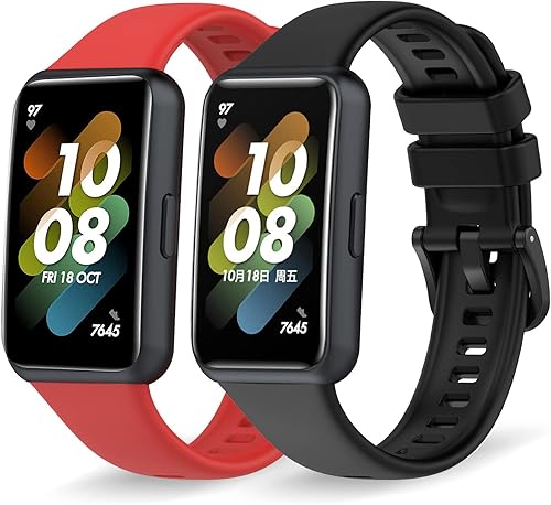 Paquete de 2 correas deportivas de repuesto de silicona compatibles con Huawei Band 7