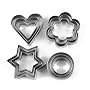 12 Piece Set Stainless Steel Pastry Cookie Biscuit Cutter Cake Muffin Decor Mould, Silver