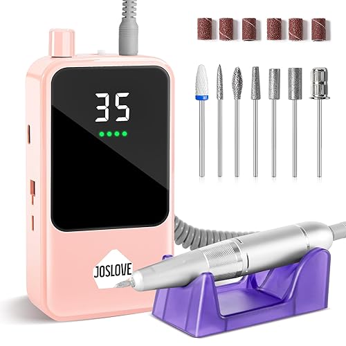 Miniatura 1 de JOSLOVE Taladro eléctrico de uñas, 35000 rpm, kit profesional de taladro de uñas Efile, herramientas recargables para manicura y pedicura para uñas