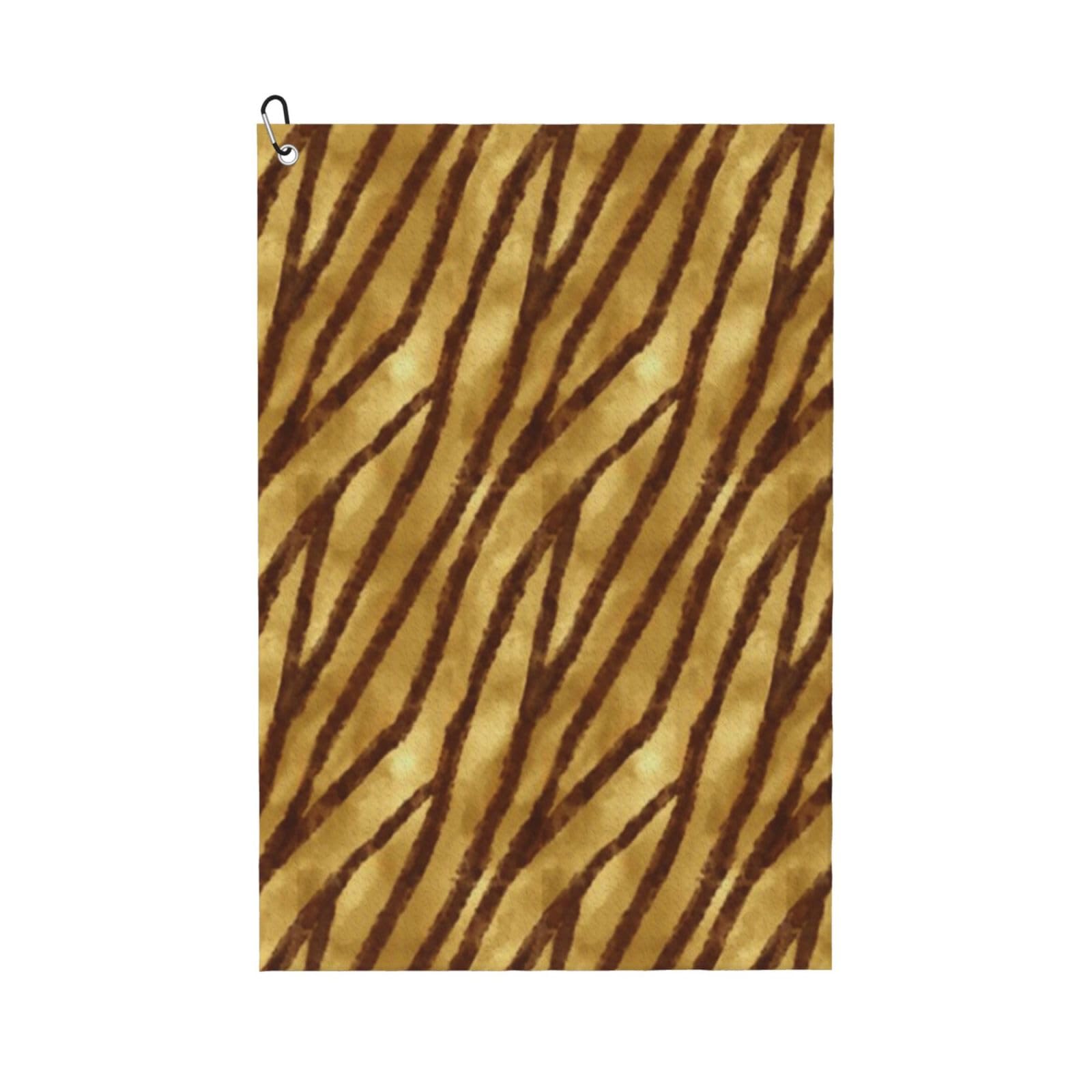 Hnnkloy African Animal Skin Stripes Ochre, 16x24 in Portable Waffle Golf Towels with Carabiner Clip for Golf Bag