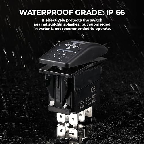 Miniatura 7 de KEMIMOTO Interruptor basculante de cabrestante de 7 pines, interruptor basculante momentáneo UTV compatible con Polaris RZR Ranger Can-am luz LED