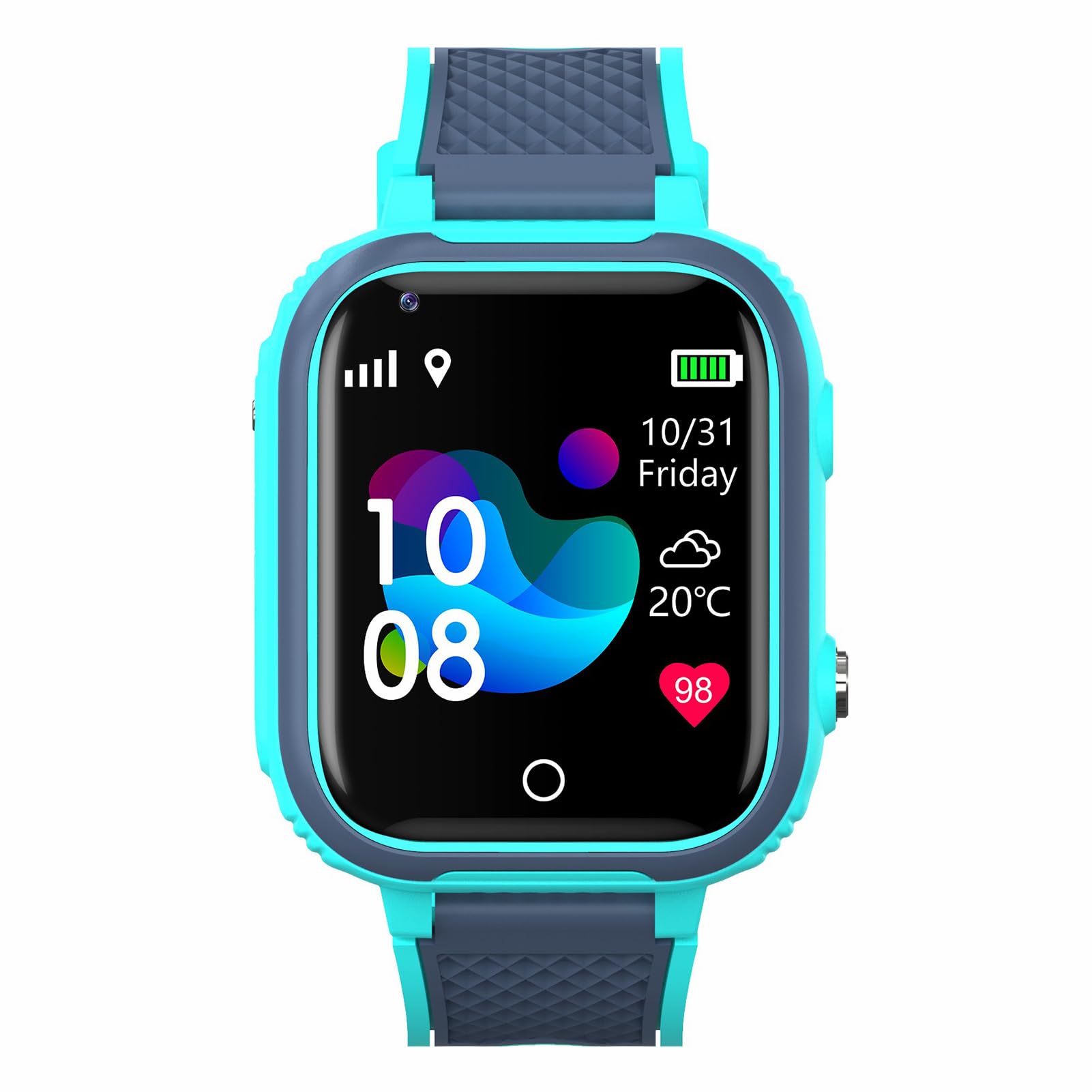 Dioche Reloj Inteligente para Niños LT21 4G para Niños y Niñas | Reloj Inteligente de Videollamadas | IP67 Resistente Al Agua | Seguimiento GPS, SOS, Cámara, Alarma (Blue)