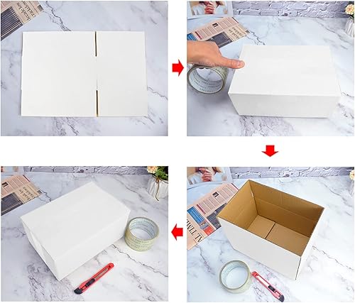 Miniatura 5 de Calenzana Juego de 25 cajas de envío de 11x6x6 pulgadas, caja de cartón corrugado para envío y empaque de regalos de pequeñas empresas, blanco