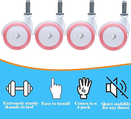 Miniatura 10 de Baby Walker - Juego de 4 ruedas de repuesto, accesorios para andadores de bebé, ruedas de plástico, ruedas universales (amarillo), 0.394 in