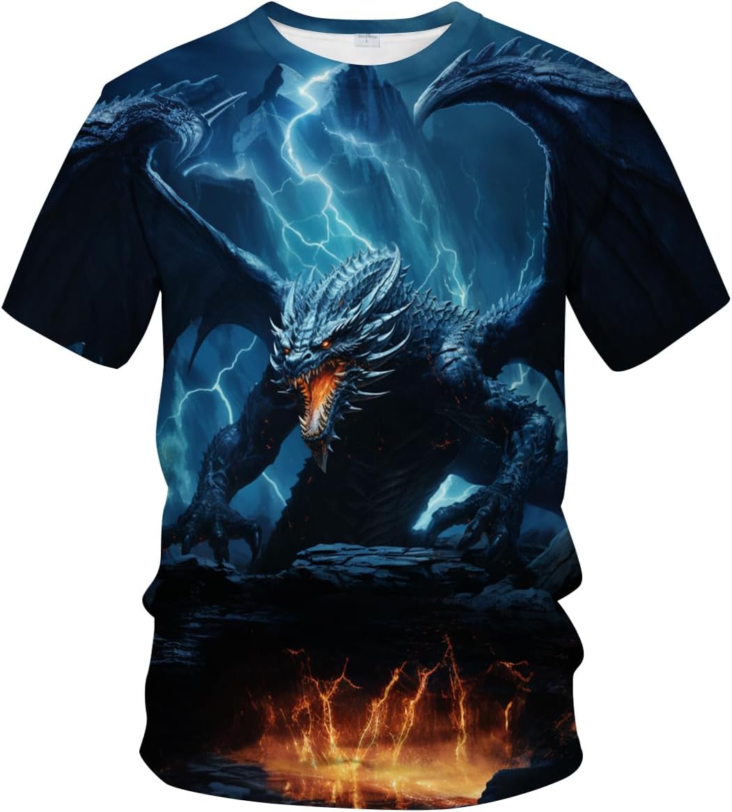 Traditional Dragon T-Shirt Funny Anime Graphic Tee Shirt