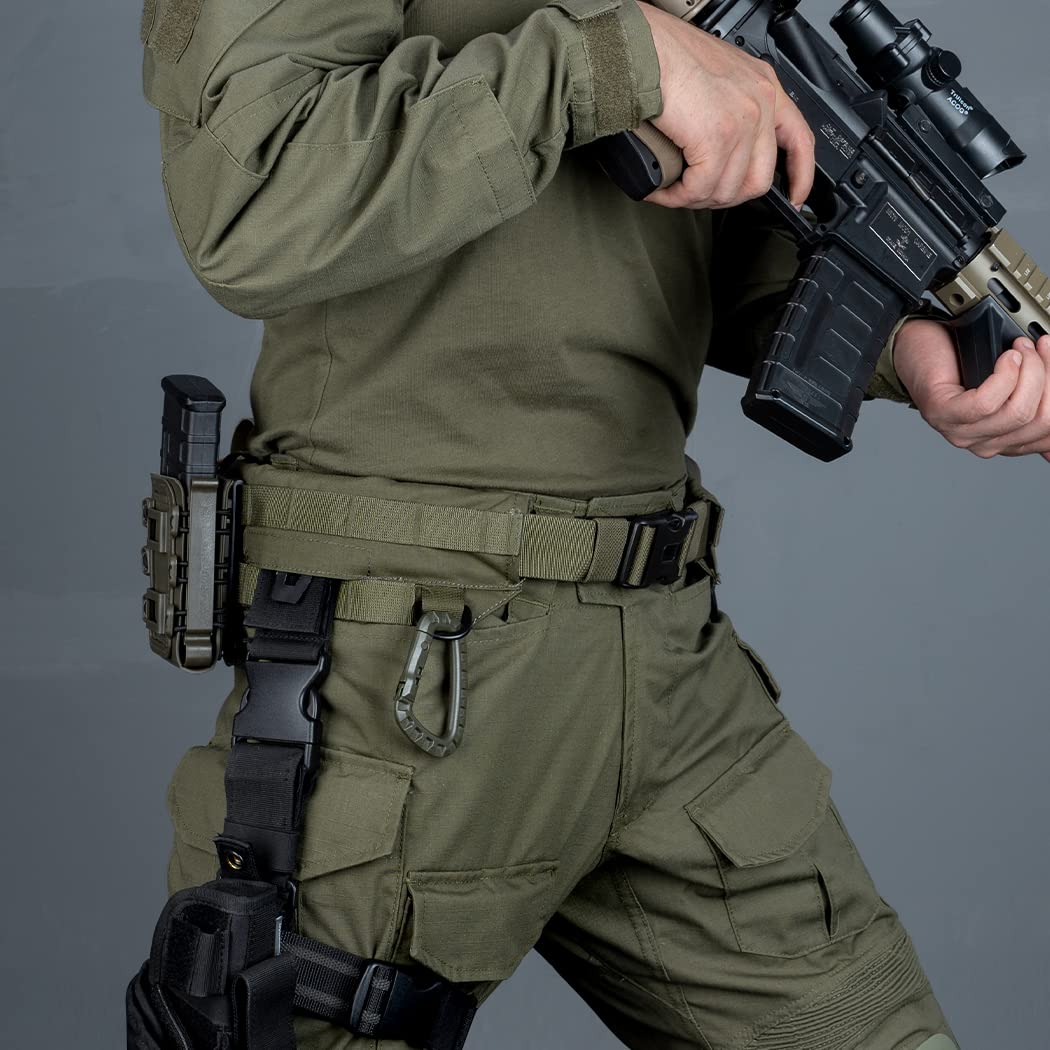 IDOGEAR Cinturón Táctico Cinturones de Combate Molle de 2" con Cinturón Interior de 1,75" Cinturones de Hebilla de Metal de Liberación Rápida de Batalla Gancho y Bucle Ajustable