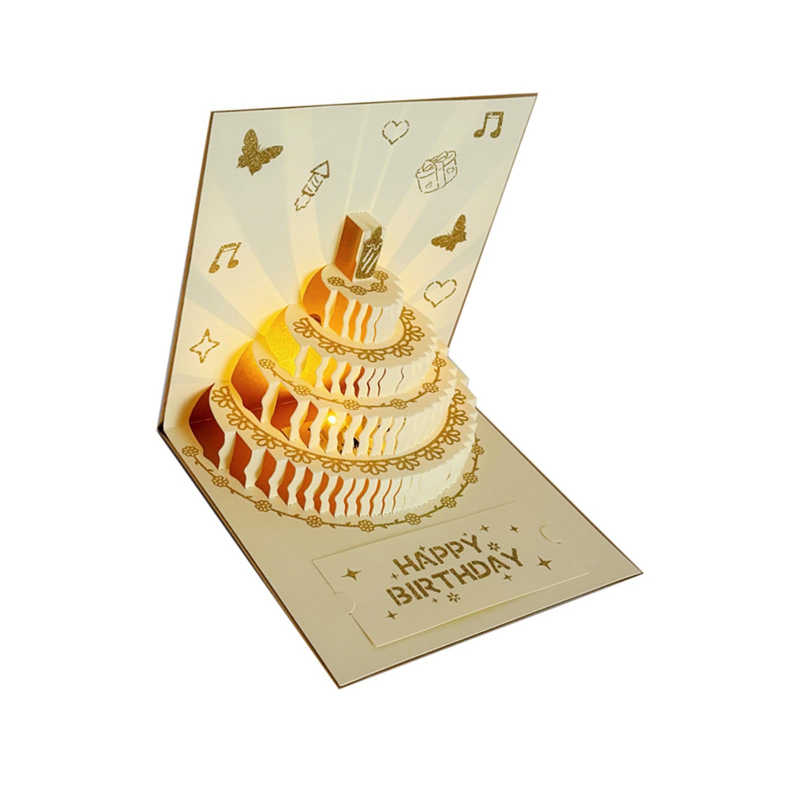 Kalttoy Celebration 3D Card with Builts in Lights and Melodies Festival Atmospheres Card Musical Greeting for Kids Greeting