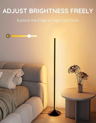 Miniatura 4 de Lámpara de pie LED, lámpara de esquina RGB inteligente con control de aplicación, lámpara de pie moderna con sincronización de música, 16 millones