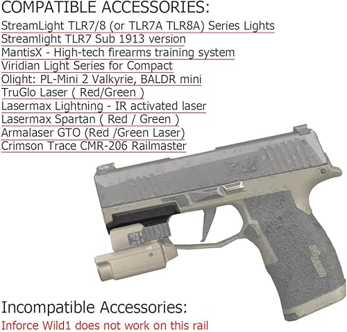 Miniatura 2 de Zzhununt 2 ranuras Sig P365 Picatinny aplicación Rail Adaptador para Sig P365P365 SASP365XWilson Combat P365P365X Negro