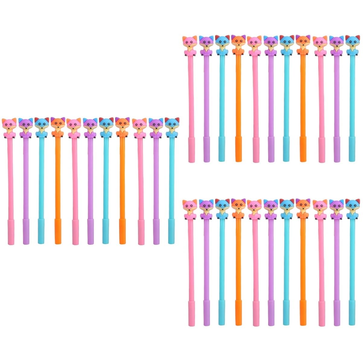 jojofuny 3 Set Penne Gel Colorate Cartoon Per Scrittura Penne Per Scuola E Ufficio Casual 11 Pezzi * 3