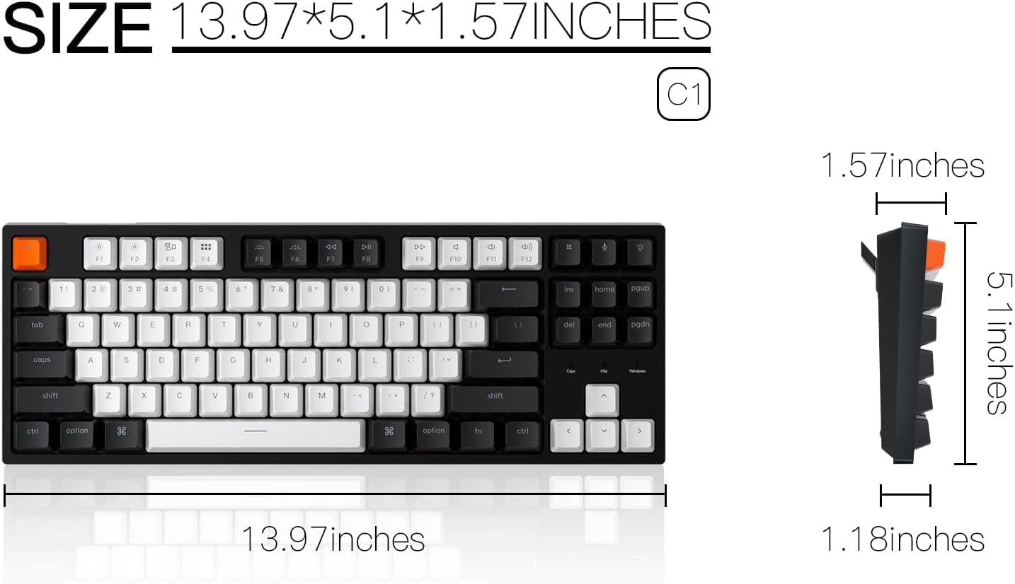 Keychron C1有線メカニカルキーボード(赤軸) Amazon | Keychron C1 TKL メカニカル有線ゲーミングキーボード – RGB