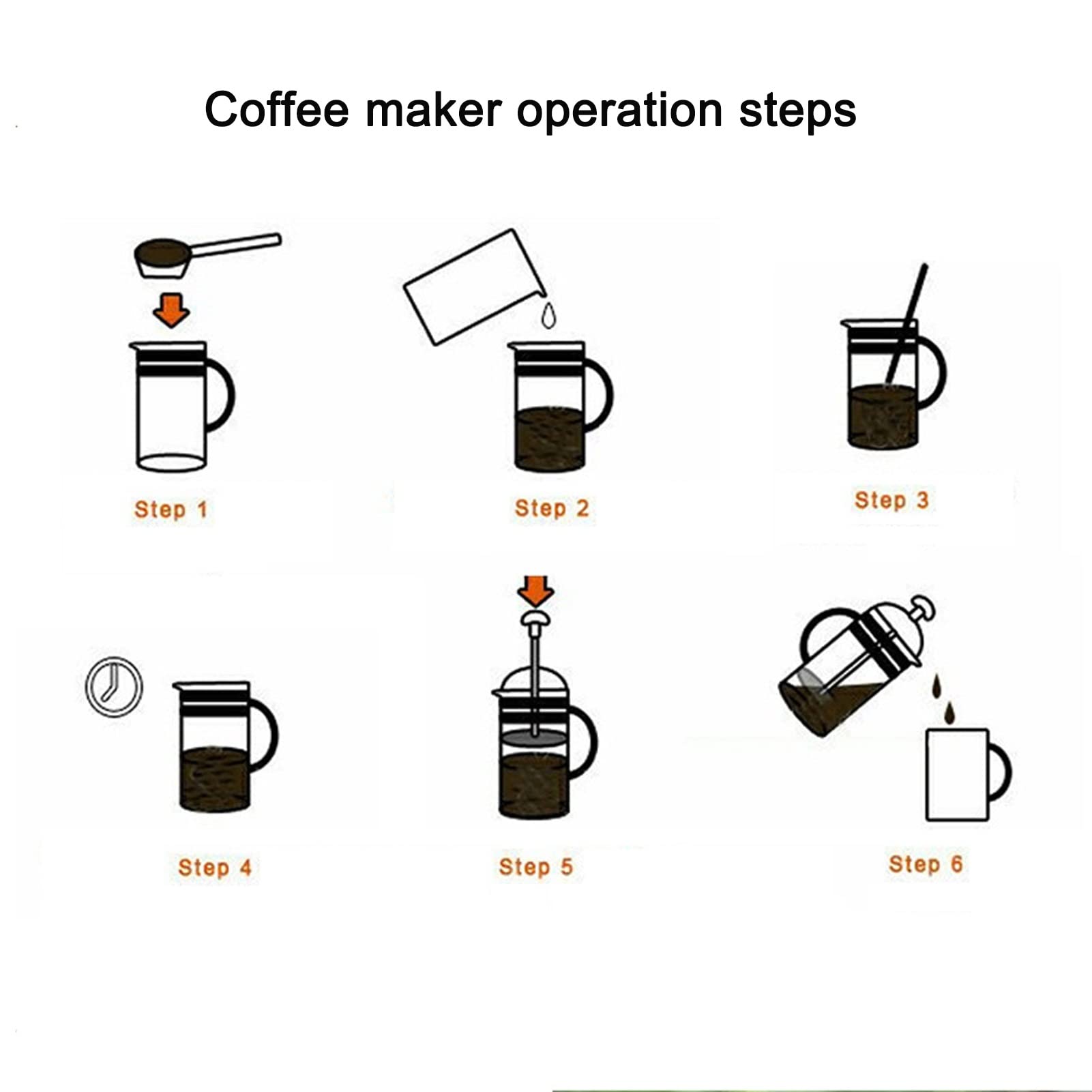 Caffettiere A Pistone In Acciaio Inossidabile E Vetro Borosilicato Resistente Al Calore, Macchina Per Caffè Espresso Con Triplo Filtro, Caffettiera Francese Per Viaggi Campeggio, Lavabile In Lavastov