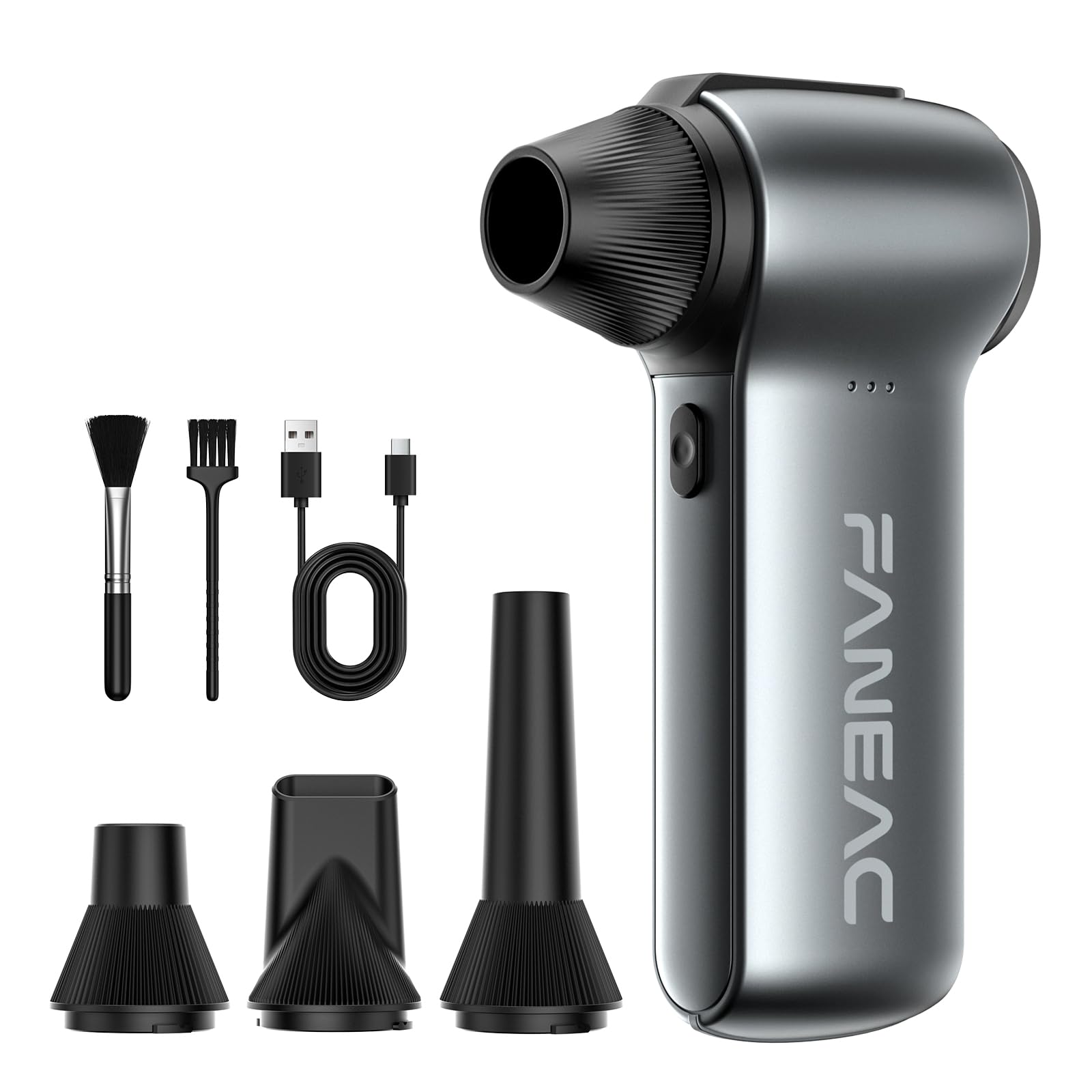 FANEAC X115 Compressed Air Duster - 130000RPM Ultra Power Electric Air Duster, 3-Gear Speed Mini Dust Blower for Computer, Keyboard, Electronics