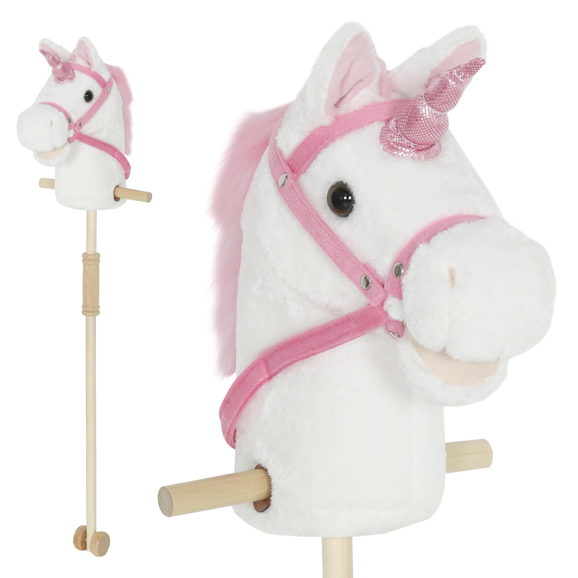 Tommy Toys Wooden Stick Horse Toy - White - 27