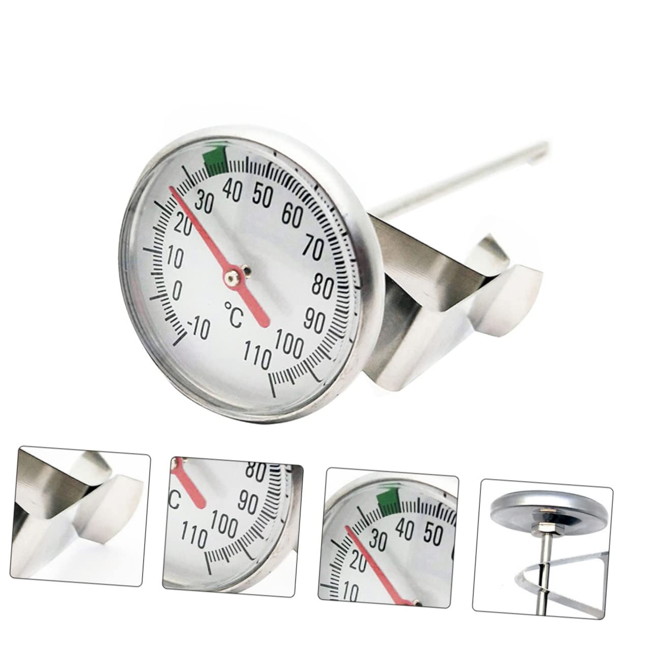 COLLBATH Set of Metal Kitchen Food Temperature Thermometer for Cooking BBQ Milk Coffee