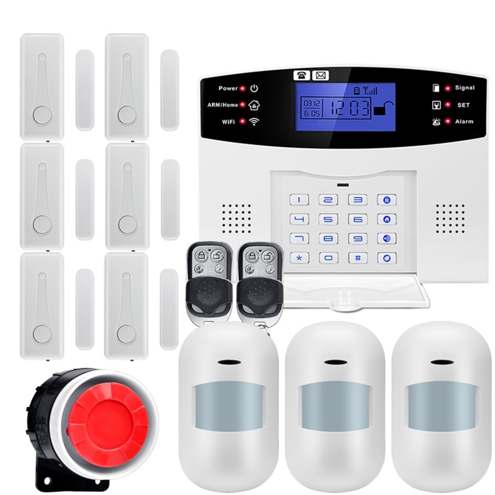 Sistema di Allarme di Sicurezza Domestica, Smart Alarm 433MHz Cavo Wireless gsm di Allarme antifurto Home Security Fai da Te TUYA(G2BT5)