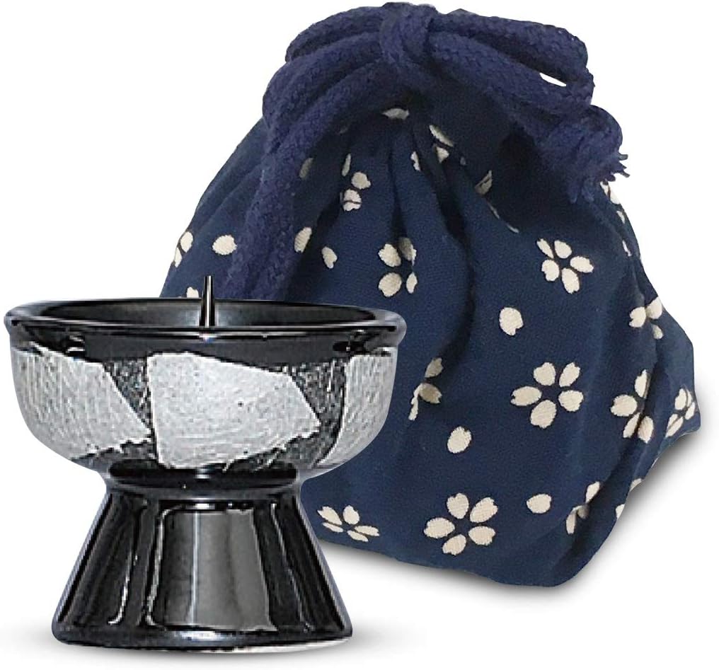 2G Select Aine II Candelabra, Silver, Φ2.2 x 2.0 inches (5.6 x 5 cm), For Buddhist Altar, Light Light, Kutani Ware Ginsai Haku Silver, Accessory Included