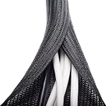 6.6ft - 4/5 inch Cable Sleeve Cord Protector, White Braided Wire Organizer for USB Cable Power Cord Audio Video Cable, Split Sleeving Wire Protector to Prevent Pet Chewing