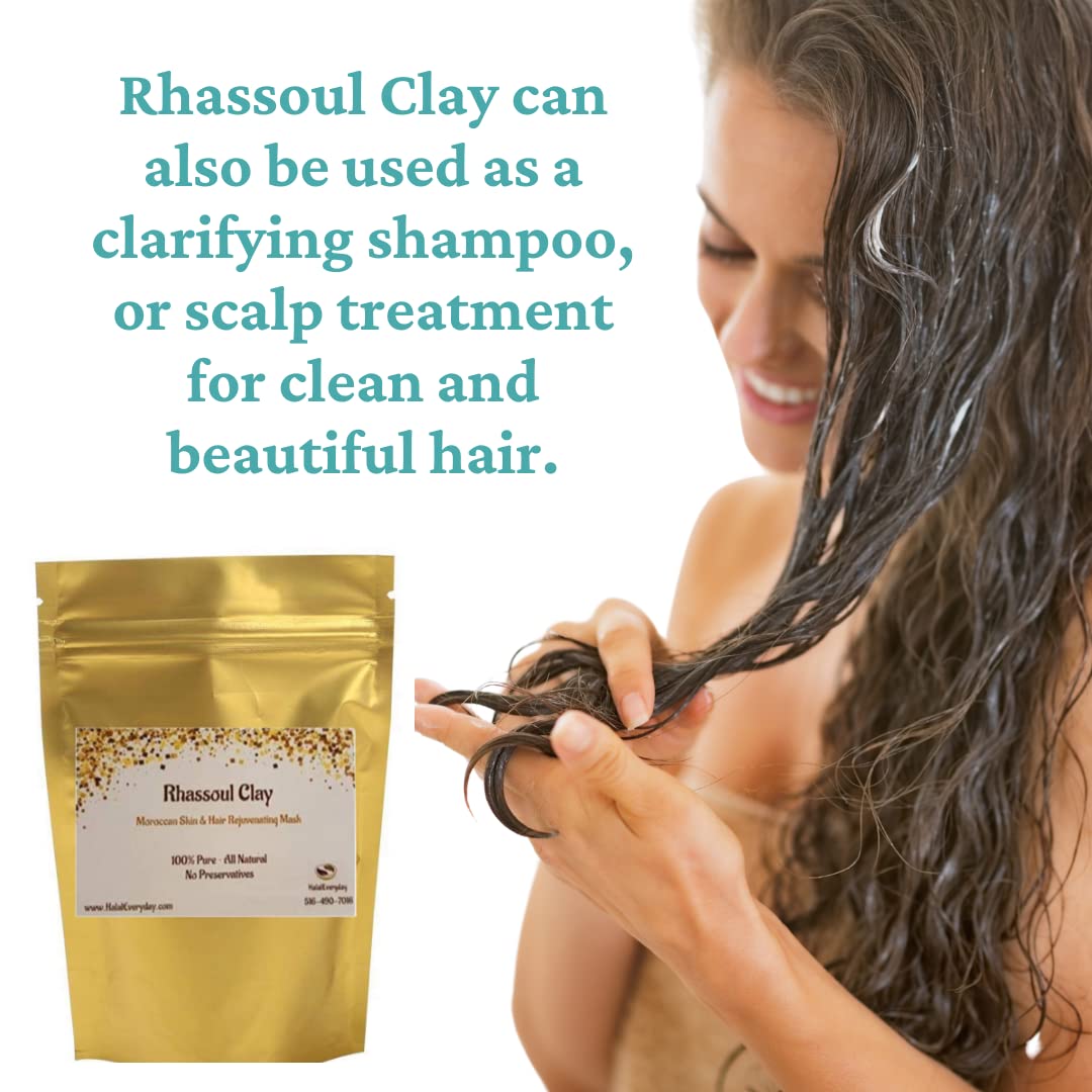 Rhassoul Clay - Ghassoul Clay 1 Lb - Moroccan Lava Clay - Detoxifying and Rejuvenating clay by SaaQin®