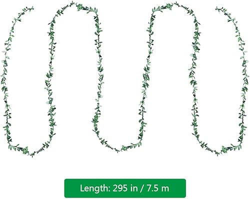 Miniatura 6 de BESPORTBLE Guirnalda artificial de imitación follaje hojas verdes corona vid para Navidad, boda, fiesta, ceremonia, DIY, 295.3 in/295 pulgadas