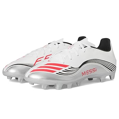 adidas F50 Messi Club Firm/Multi Ground SoccerCleats Soccer Shoes White/Lucid Red/Silver Metallic