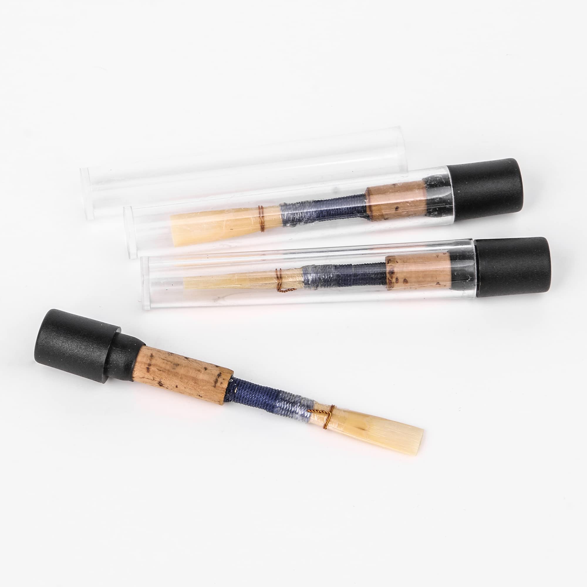 Yibuy 5x Oboe Reed Cork w/caja de almacenamiento de plástico medio duro parte del instrumento
