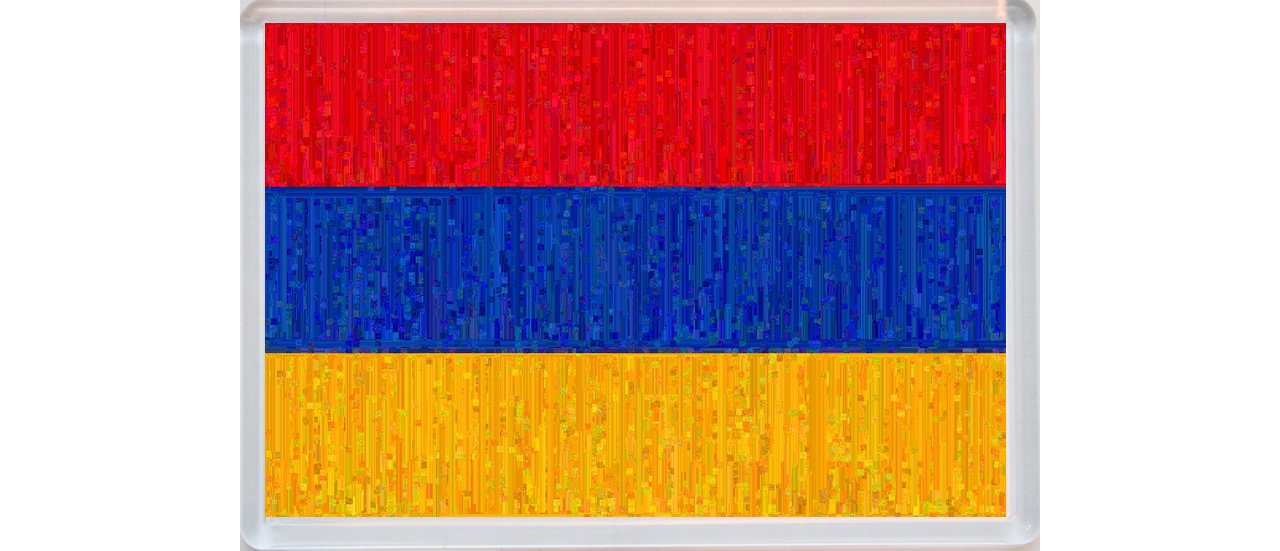 Armenia - 'Rustic Style Print' National Country Flag - Jumbo Fridge Magnet