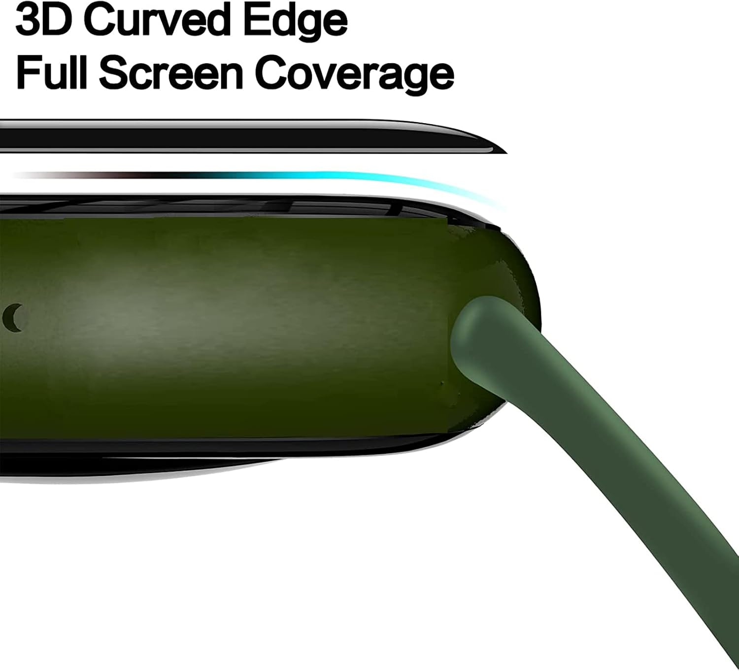 Compatible with Mingdaln Smart Watch Screen Protector, Lamshaw 3D Full Coverage PET Screen Protector Film Compatible with Mingdaln Smart Watch 1.85“ (Black-3Pack)