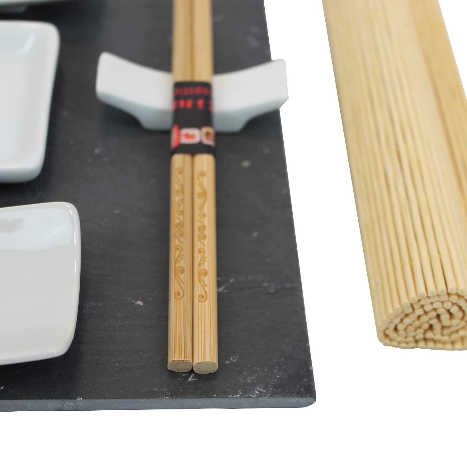 Set Sushi con Vassoio in Ardesia Atopoir Noir (11 pezzi) Oriente per 2 Persone