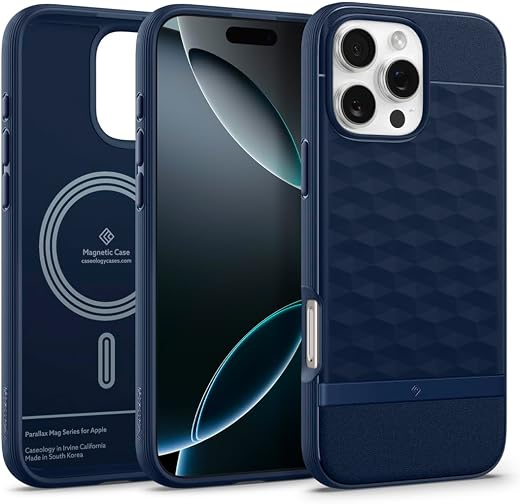 CASEOLOGY by Spigen Parallax Mag for iPhone 16 Pro Max Case [Ergonomic 3D Hexa Cube] Military Grade Drop Protection Back C...