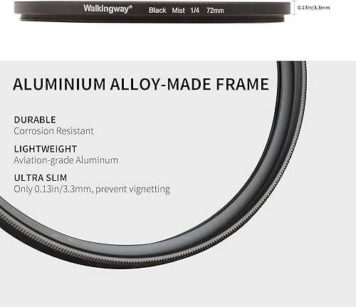 Miniatura 5 de Walking Way 14 Black Pro Mist Diffusion Filter 2.165 in Soft Focus Lens Difusor Circular Soft Glow Dream Cinematic Dreamy Hazy Difusor Filtro para