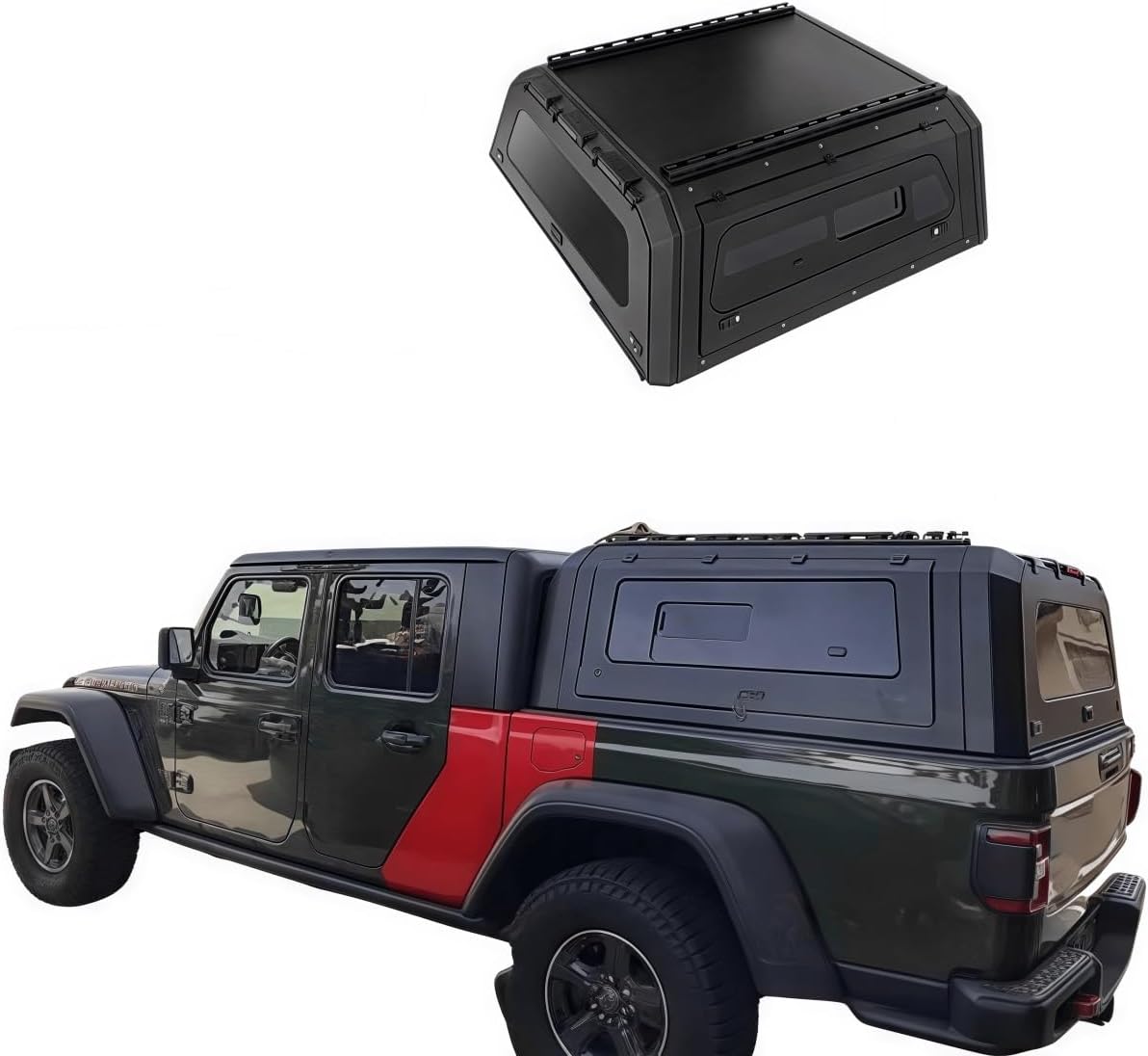 Pickup Canopy Camper Hardtop Truck Topper Ute Bed Cap Aluminium Compatible for Jeep Gladiator Rubicon 4x4 Multifunctional Truck Canopy