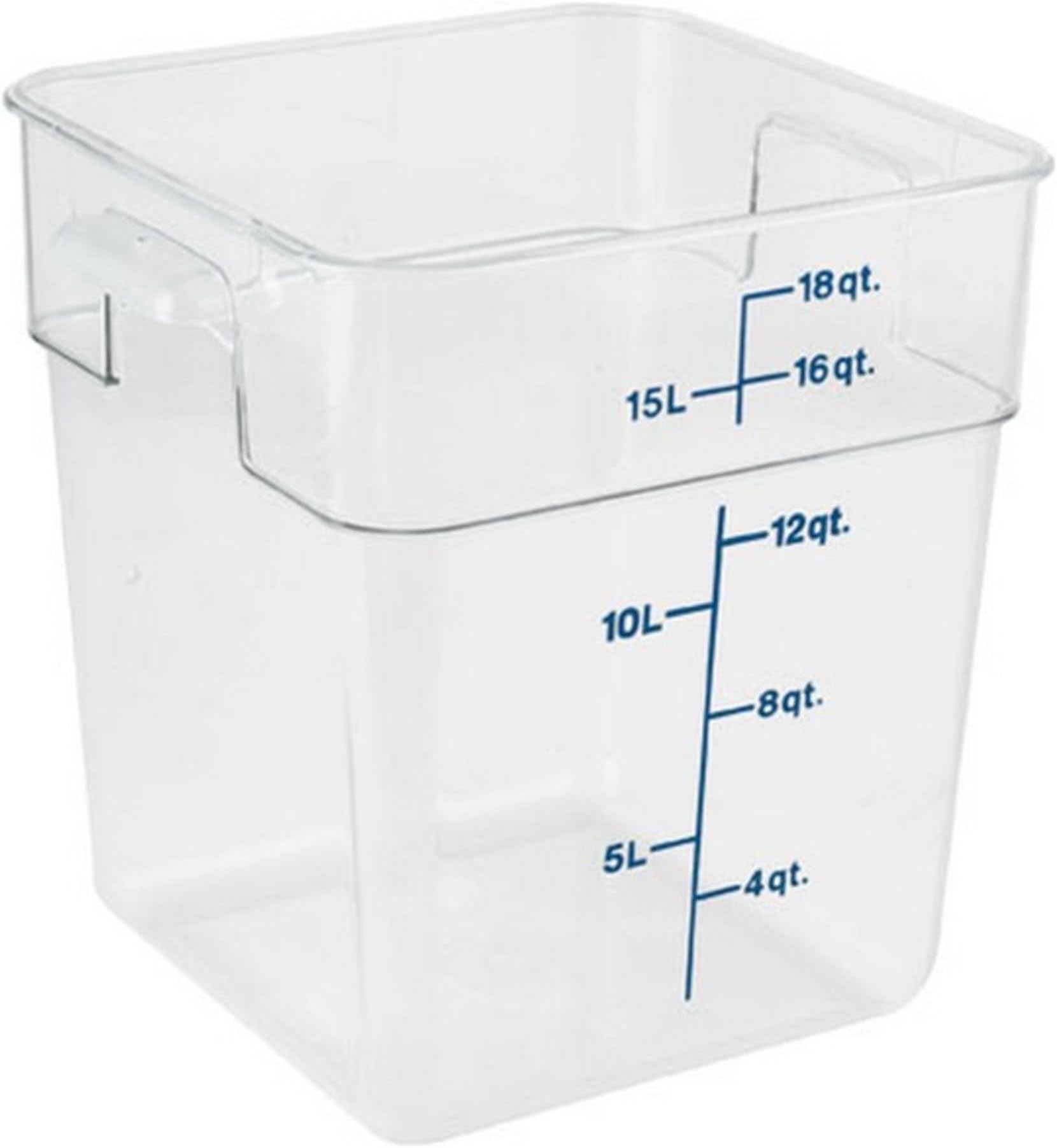 Cambro Food Storage Container - Classic Series Square - 18 QT (Quart) - Commercial Grade for Food Prep (Clear)