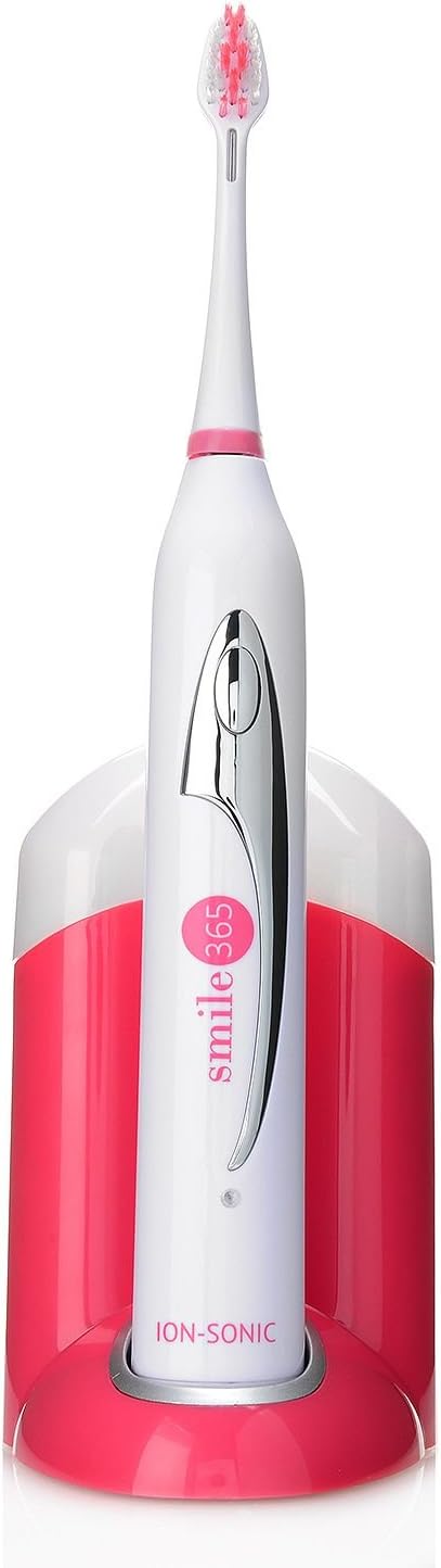 Ion-Sonic Rechargeable Toothbrush with Two Brush Heads (Pink)