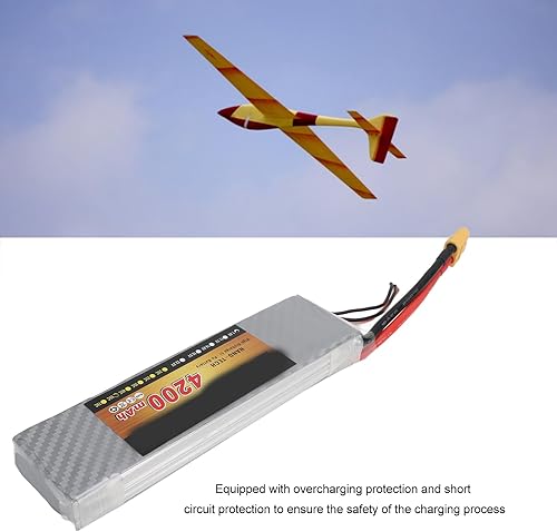 Miniatura 6 de Potente 7.4V 2S 4200mAh 55C Lipo Batería con XT60 Plug Alta Capacidad para RC Coche Avión Helicóptero Drone