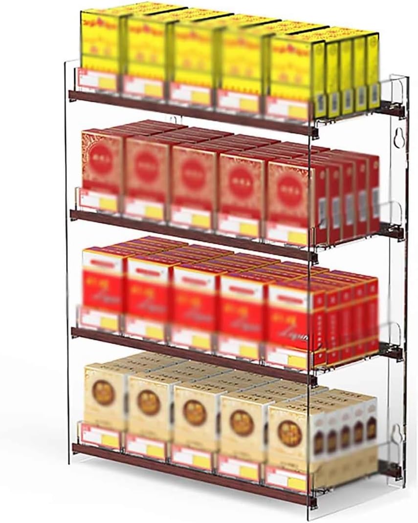 Automatic Cigarette Display Holder with Pusher Mechanism for Retail Store Showcases