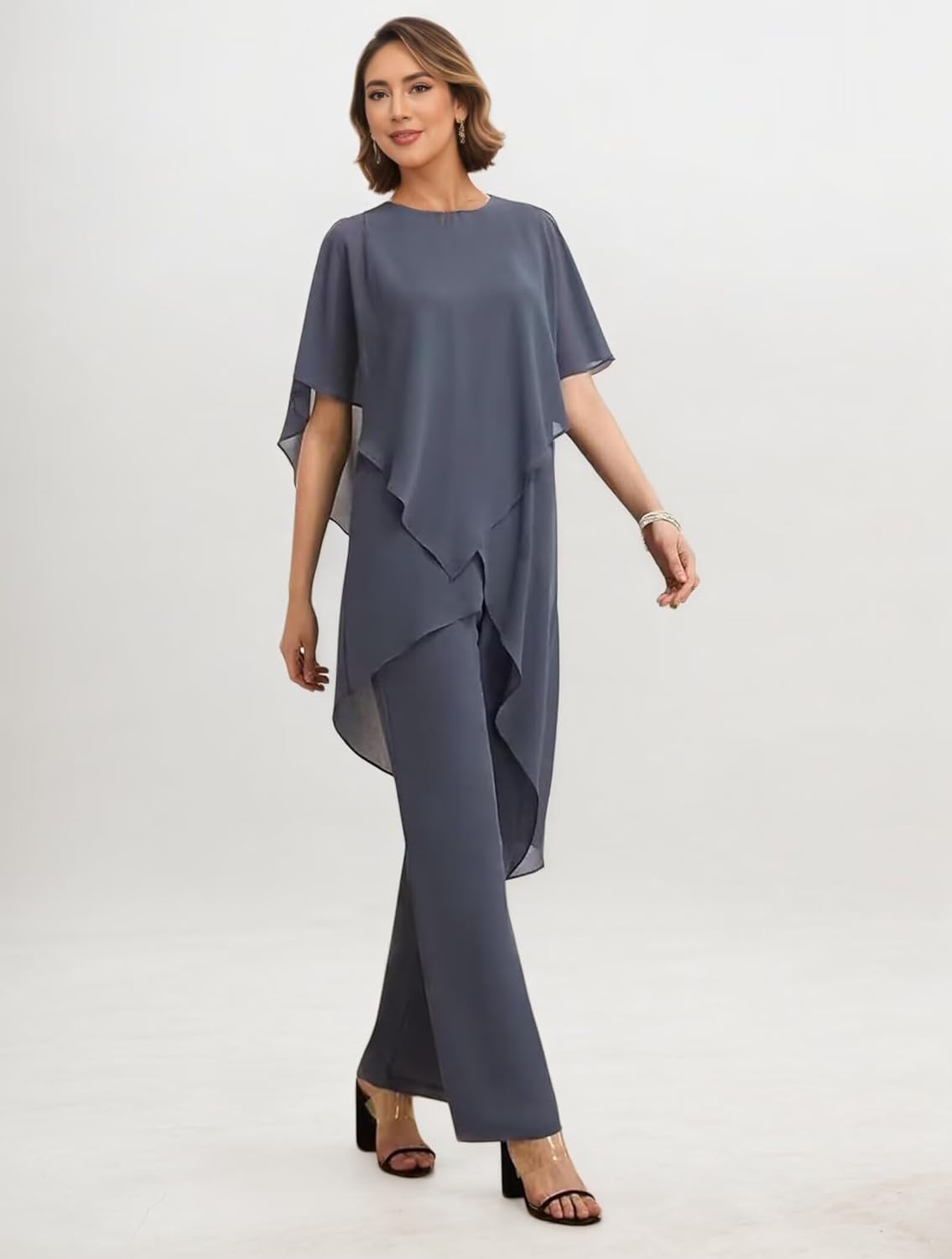Chiffon Mother of The Bride Pant Suits for Wedding 2026 Formal Pantsuits for Women Casual - Image 4